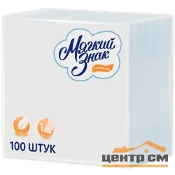 Салфетки бумажные Мягкий знак белая, цветная 100 шт