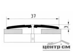 Порог АПС 003 алюминиевый 1800*37*3 мм одноуровневый (41-дуб коньячный)