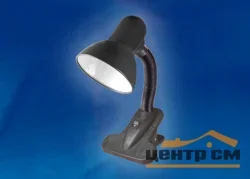 Лампа настольная на прищепке Uniel TLI-202 черный, 60W Е27 (пакет)