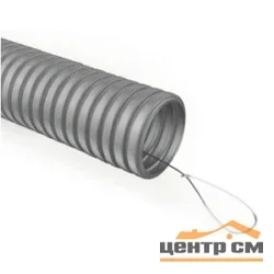 Труба ПВХ гофрированная с протяжкой 16 мм (бухта 100 м.п) серая Идеал