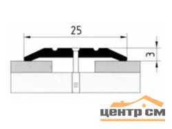 Порог АПУ 003 алюминиевый 1800*24*18 мм угловой (20 дуб беленый)