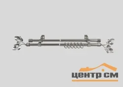 Карниз кованый раздвижной d16/19мм серебро матовое двухрядный 1,6-3,0 (наконечники лист)
