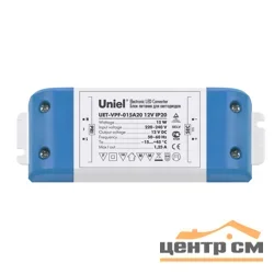 Блок питания 15 Вт, 12В, IP20, Uniel UET-VPF-015A20