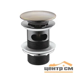 Клапан донный WasserKRAFT Push-up A046 с переливом, латунь, светлая бронза