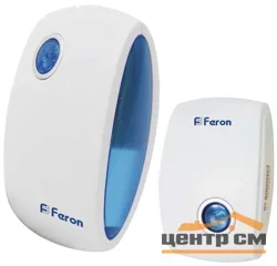 Звонок Feron (36 мелодий) беспроводной, белый, синий, E-376