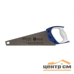 Ножовка по дереву 350 мм, шаг 2 мм/ 12 TPI, закаленный зуб, 3D-заточка, двухкомпонентная рукоятка, точный рез, КОБАЛЬТ
