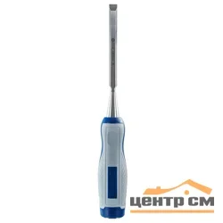 Стамеска плоская 10 х 140 мм, CR-V, КОБАЛЬТ, двухкомпонентная рукоятка,1 шт, блистер