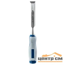Стамеска плоская 22 х 140 мм, CR-V, КОБАЛЬТ, двухкомпонентная рукоятка,1 шт, блистер