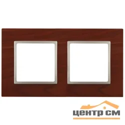 Рамка двухместная Эра22 Elegance, дерево, вишня+шампань, арт.14-5302-08