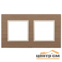 Рамка двухместная Эра22 Elegance, дерево, ясень+слоновая кость, арт.14-5302-07