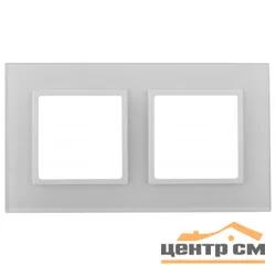 Рамка двухместная Эра22 Elegance, стекло, белый+белый, арт.14-5102-01