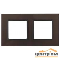 Рамка двухместная Эра22 Elegance, стекло, бронза+антрацит, арт.14-5102-13