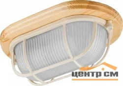Светильник Feron IP54, 220V 60Вт Е27, дерево, клен, овал, с решеткой, НБО 04-60-012