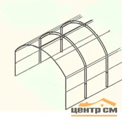 Вставка-удлинение ПРЯМОСТЕННАЯ УСИЛЕННАЯ двойная дуга (шаг 0,65м, 2м) труба 20*20, каркас, на краб-системе