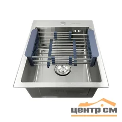 Мойка нержавеющая FABIA PROFI врезная, 40х50 (0,8) с сифоном, переливом и корзиной