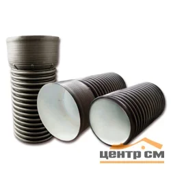Труба канализационная гофрированная двухстенная FD-Plast D 695/600 с раструбом L-6м, черная SN6