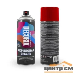 Краска аэрозольная универсальная акриловая Decorix красная глянцевая 520 мл