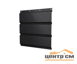 Софит металлический перфорация по центру Сатин RAL 9005 (чёрный), 0.5мм Grandline, 0.365*3м