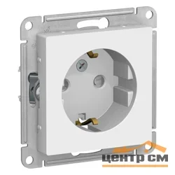 Механизм розетки одноместный СП AtlasDesign 16А IP20 с заземлением и защитной шторкой, белая Systeme Electric ATN000145