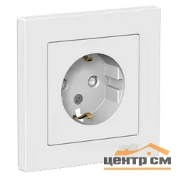 Розетка 1-местная СП AtlasDesign 16А IP20 с заземл. защ. шторки в сборе бел. Systeme Electric ATN000144