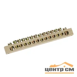 Шина PEN "земля-ноль" 6х9мм 14/2 (14групп/крепеж по краям) IEK YNN11-14-100