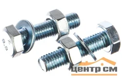 Болт с гайкой и шайбой М8х70 DIN 933 цинк (уп 3шт) SteelRex