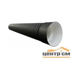 Труба канализационная гофрированная 695/600 L-6м, черная SN8
