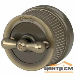 Выключатель двухклавишный поворотный Ретро ОП Werkel, бронзовый, W5720012