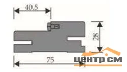 Стойка дверной коробки телескопическая UBERTURE ПАРМА №636/41-У (1988/41-У) с уплотнителем аляска суперматовая 28*75*2100мм