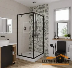 Ограждение душевое NIAGARA NG-6801-08 BLACK 900х900х1950, квадрат, дверь распашная, арт. 68010811BLACK