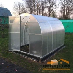 Теплица оцинкованная 2х3х1,92 м МИНИ(шаг 1м, 5 усилений,1 дверь,2 форточки) труба 20*20, каркас