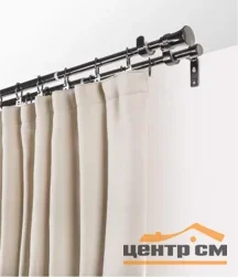 Карниз кованый раздвижной d16/19мм черный никель двухрядный 1,6-3,0 (наконечники цилиндр)
