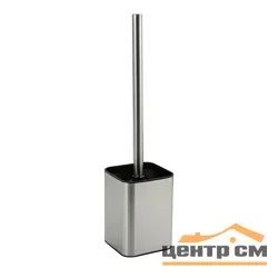 Ерш для унитаза САНАКС, матовая нержавеющая сталь + чёрный пластик, арт.22071
