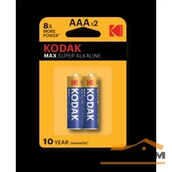 Элемент питания LR03(ААА) алкалиновый 1,5v (уп. блистер 2шт) Kodak MAX SUPER