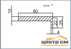 Наличник дверной телескопический PROFILO PORTE 80*10*2150 белый матовый PET (внутренний)