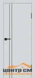 Дверь PROFILO PORTE NEW PET П-20 глухая, AL молдинг черный, агат матовый 70 (кромка ABS с 2-х сторон без врезки под замок и петли)