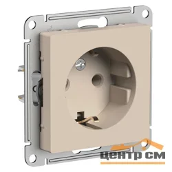 Механизм розетки одноместный СП AtlasDesign 16А с заземл. песочный Systeme Electric ATN001243