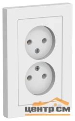Розетка 2-местная СП AtlasDesign 16А IP20 без заземл. в сборе белый Systeme Electric ATN000120