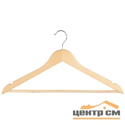Вешалка для одежды деревянная W2-P с перекладиной (эконом) Рыжий кот