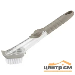 Щетка для посуды Рыжий кот KB-06 с отделением для моющего средства и дозатором