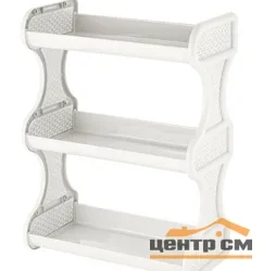 Полка навесная Keeplex Rattan трехсекционная 32,4х17х41,8см белое облако