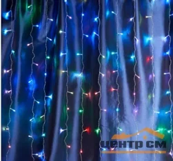 Гирлянда - занавес 230V 160 LED 1,5*1,5м, мультиколор плавная смена цветов, IP44 , сетевой шнур 3м в комплекте, CL18 Feron
