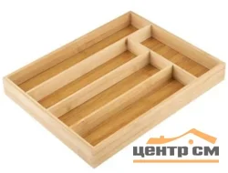 Лоток для столовых приборов Mallony BAMBOO, 37*30*4,5 см (бамбук)