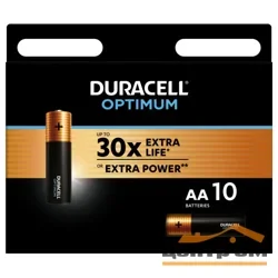 Элемент питания LR6(АА) алкалиновые 1,5v (уп. блистер 10шт) Duracell Optimum
