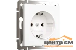 Розетка 1-местная СП Werkel с заземлением, белый матовый, W1171061