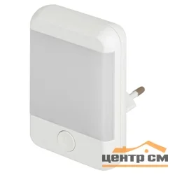 Светильник-ночник светодиодный ЭРА NN-624-SW-W в розетку с выключателем белый