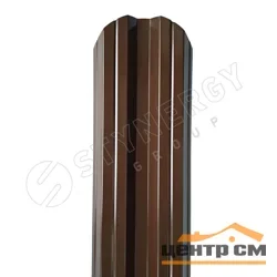 Штакетник металлический STYNERGY М-образный двусторонний фигурный 0.4 мм, PE RAL 8017 (шоколад), ширина 108мм, длина 1.3 м.п.