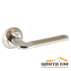 Ручка дверная с накладкой АЛЛЮР АРТ "ПОЛО" SN/CP (1582) матовый никель/хром