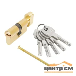 Личина (цилиндр) СТАНДАРТ MAX с вертушкой 60 (30х30В) SB матовое золото 5ключей