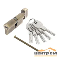 Личина (цилиндр) СТАНДАРТ MAX с вертушкой 70 (35х35В) AB старая бронза 5 ключей